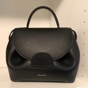 Polene N°1 Numero Un Nano Black Textured Leather Bag